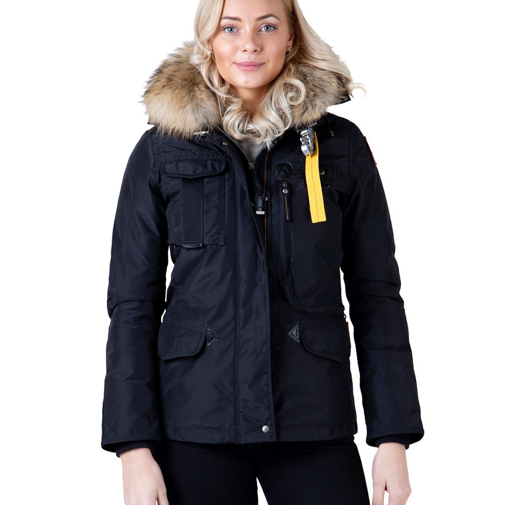 NWT! Parajumpers Denali Down and Genuine Fur Jacket in Bush Green